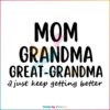 Mom Grandma Great Grandma I Just Keep Getting Better Svg