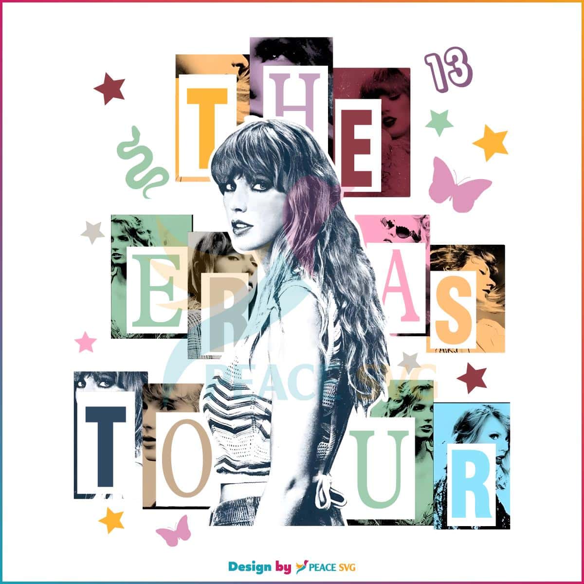 Retro Eras Tour 2023 Taylor Swift Album Png Silhouette Files - PeaceSVG