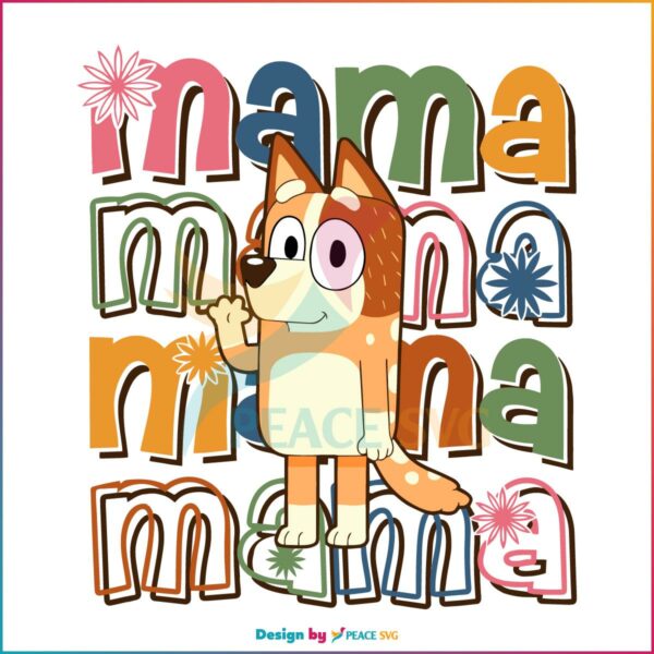 Mother's Day Cartoon Character Bluey Mama SVG