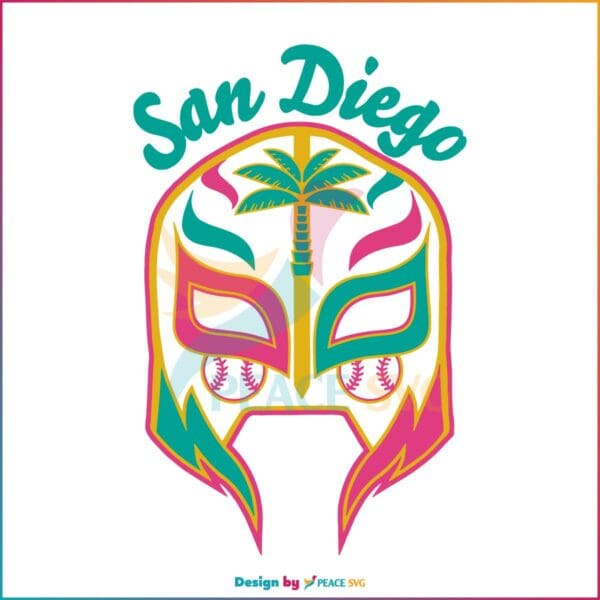 San Diego Baseball Lucha Mask Best Svg