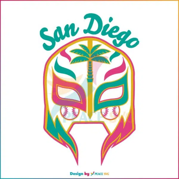 San Diego Baseball Lucha Mask Best Svg