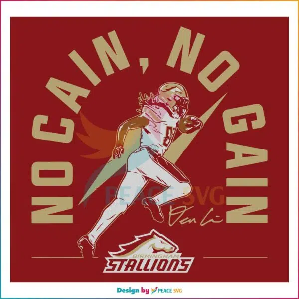 Birmingham Stallions Deon Cain No Cain No Gain SVG