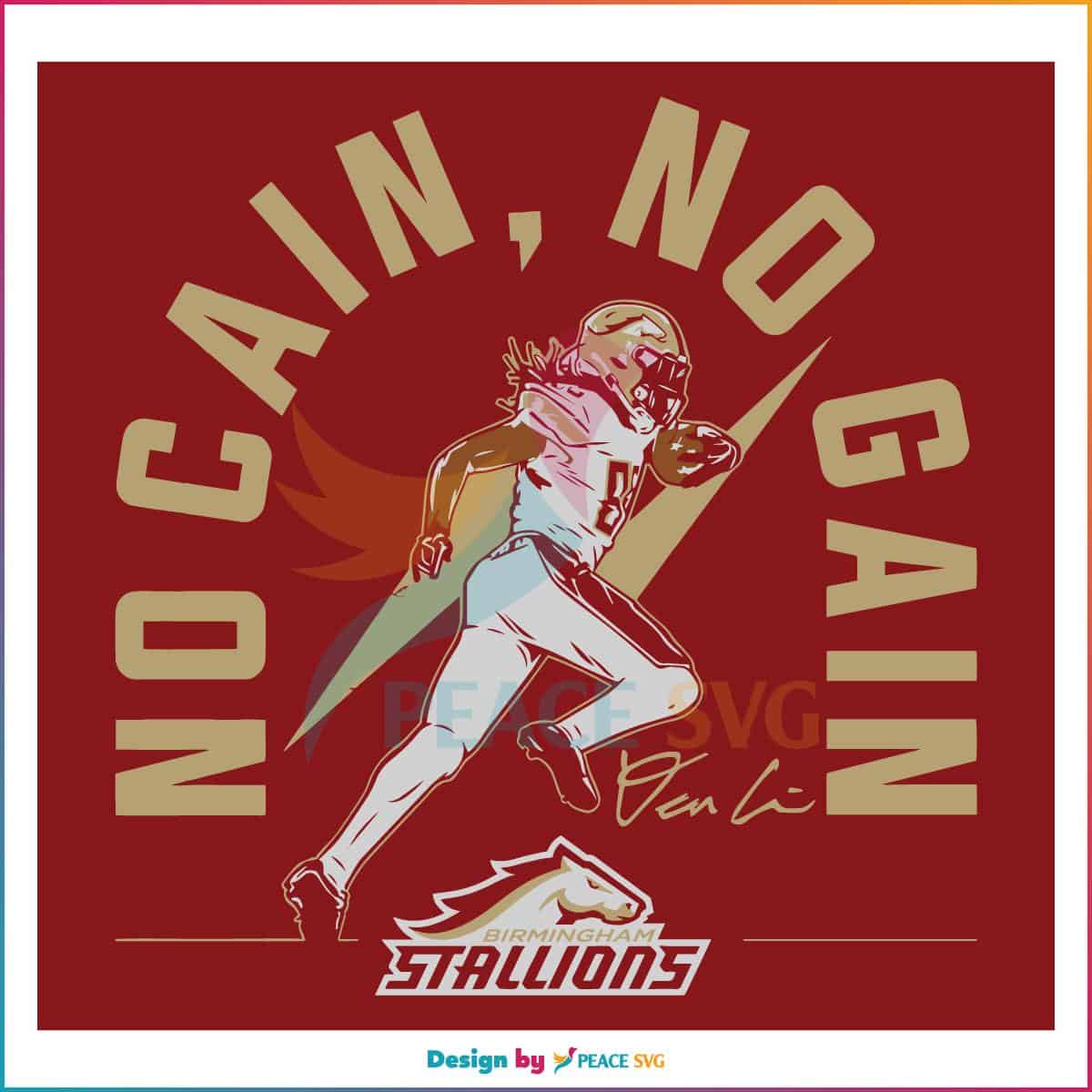 Birmingham Stallions Deon Cain No Cain No Gain SVG