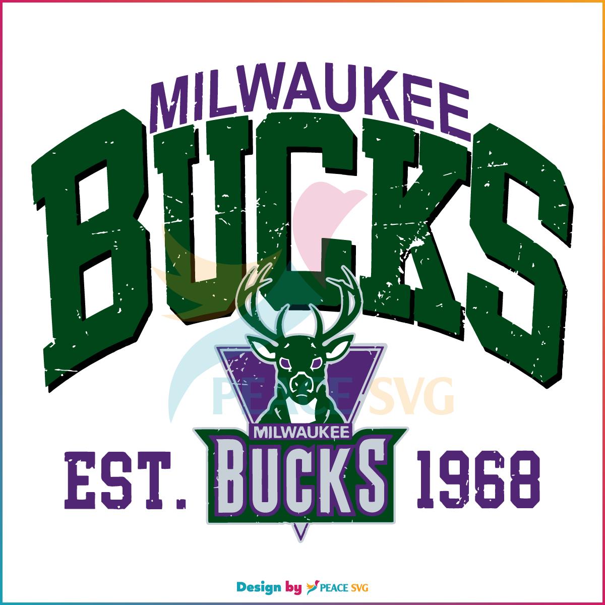 Retro Vintage Milwaukee Bucks Basketball NBA 2023 SVG