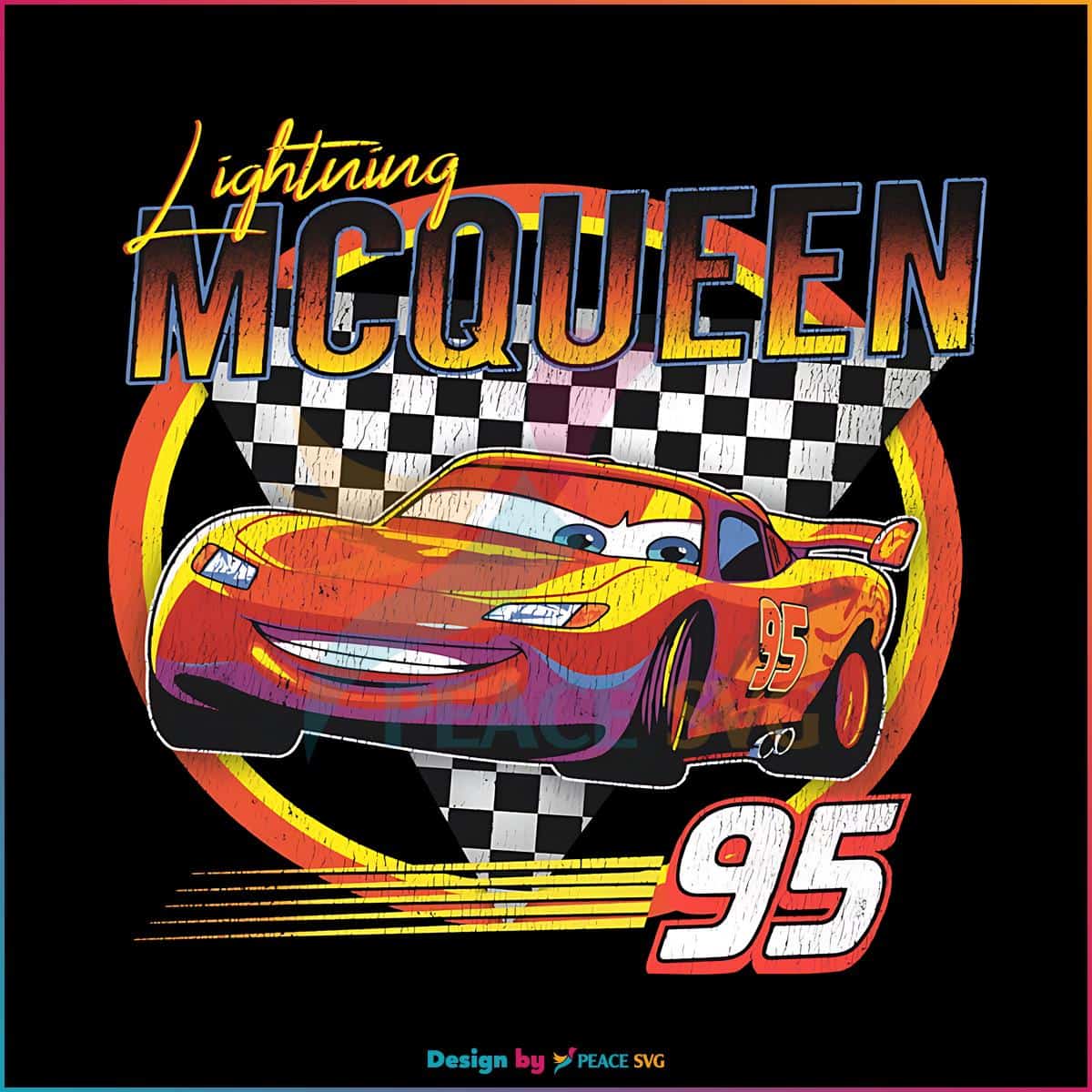 Vintage Retro Lightning McQueen PNG Sublimation Design - PeaceSVG