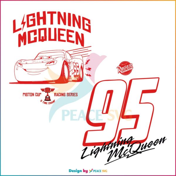 Disney Cars Lightning Mcqueen Number SVG