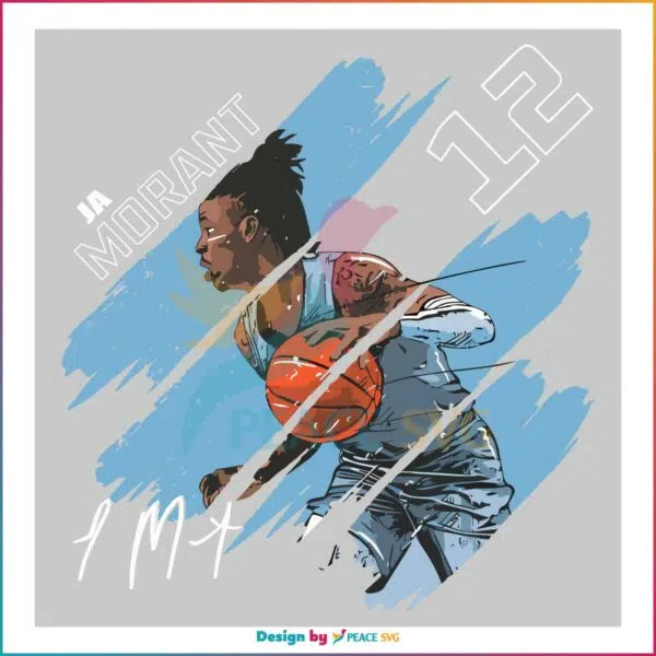 Ja Morant Memphis Stripes SVG