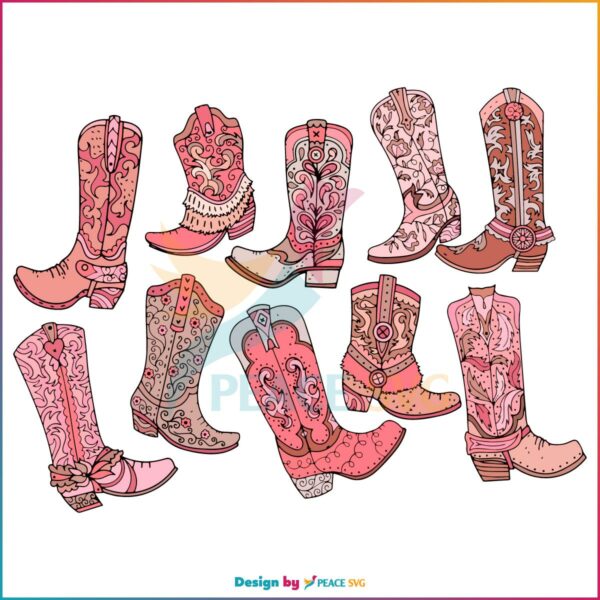 Cowgirl Pink Boots Country Concert SVG