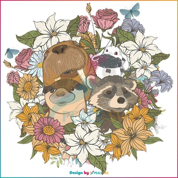 Floral Rocket And Friends Png