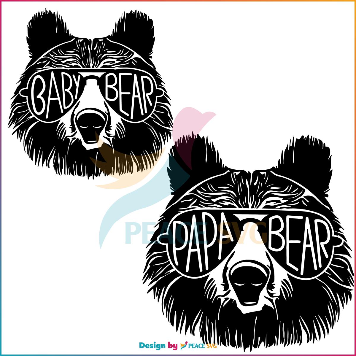 Papa Bear Baby Bear Svg