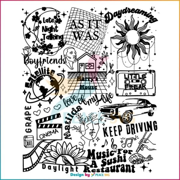 Harrys House Track List Harry Styles Merch Love On Tour 2023 Svg