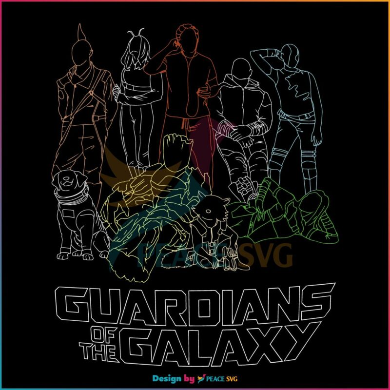 Line Drawing Guardians of the Galaxy Vol.3 SVG