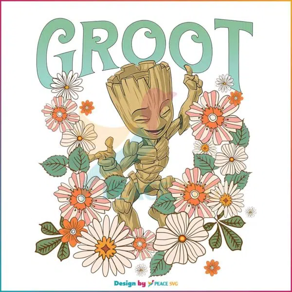 Marvel Guardians Of The Galaxy Groot Floral Dance PNG