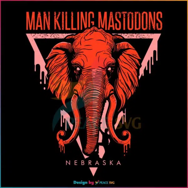 Man Killing Mastodon Nebraska SVG