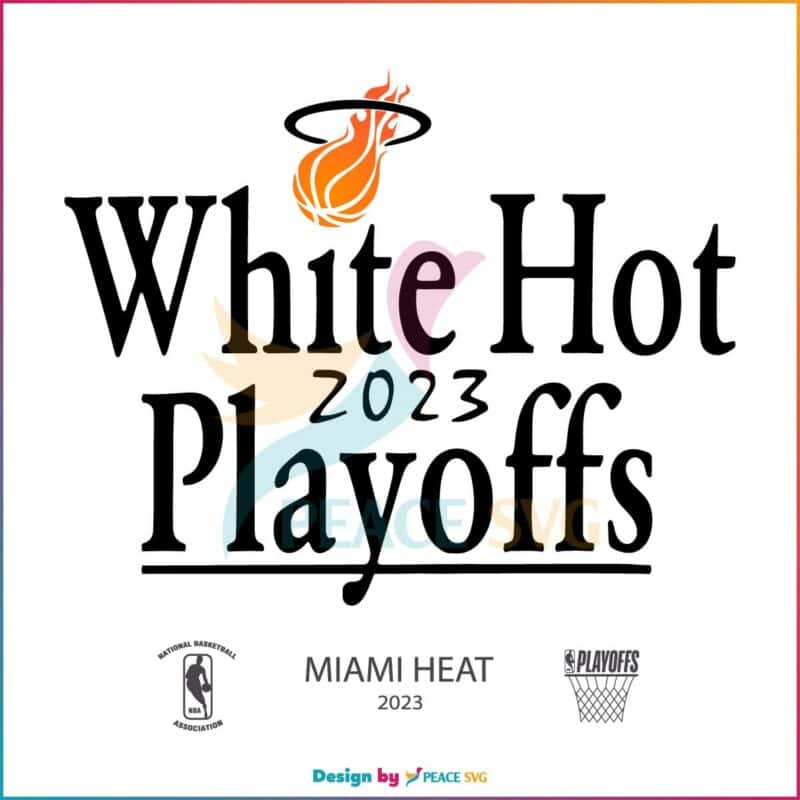Nike Miami Heat White Hot 2023 NBA Playoffs SVG