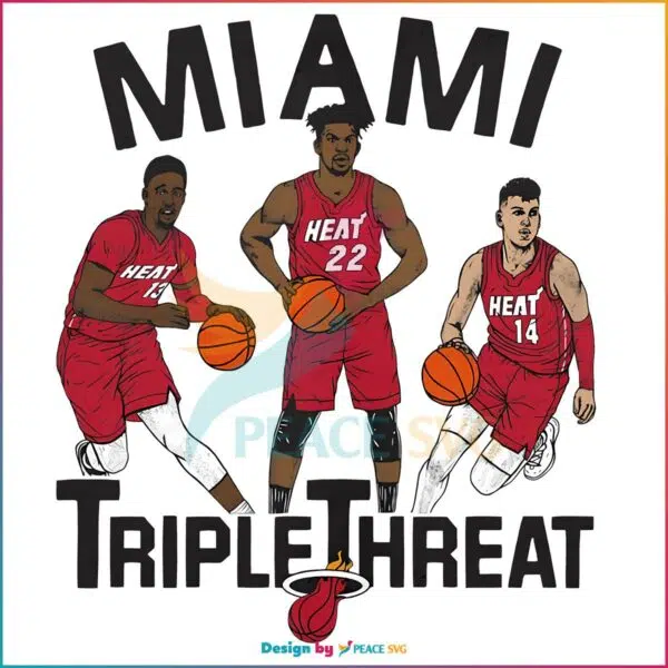 Bam Adebayo Jimmy Butler Tyler Herro Miami Triple Threat PNG