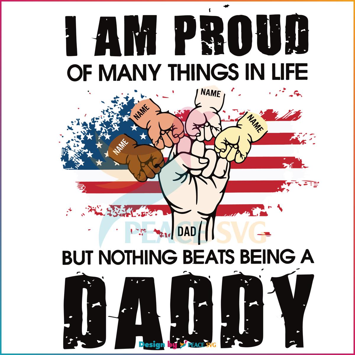 Personalized Best Dad Ever Fist Bump Dad American Flag Map SVG