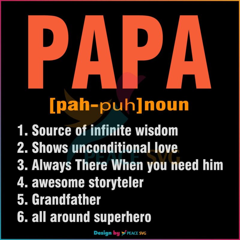 Papa Definition Happy Fathers Day SVG