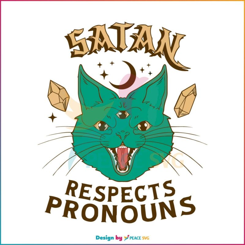 Satan Respects Pronouns Cat Best SVG