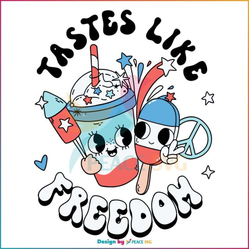 Taste Like Freedom Retro Funny Fourth Of July Svg