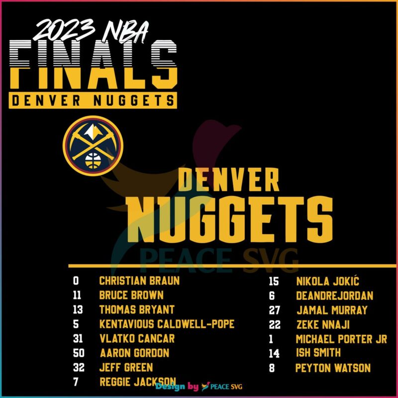 Denver Nuggets 2023 NBA Finals Players Svg