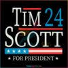 Tim Scott 2024 For President Election Campaign US Flag SVG