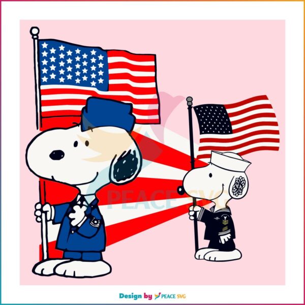 Military Snoopy American Flag SVG Snoopy 4th Of July SVG