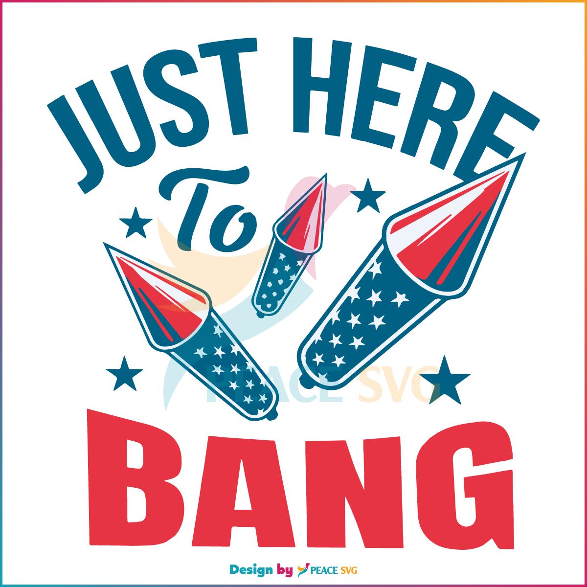 Just Here To Bang Funny 4th Of July SVG