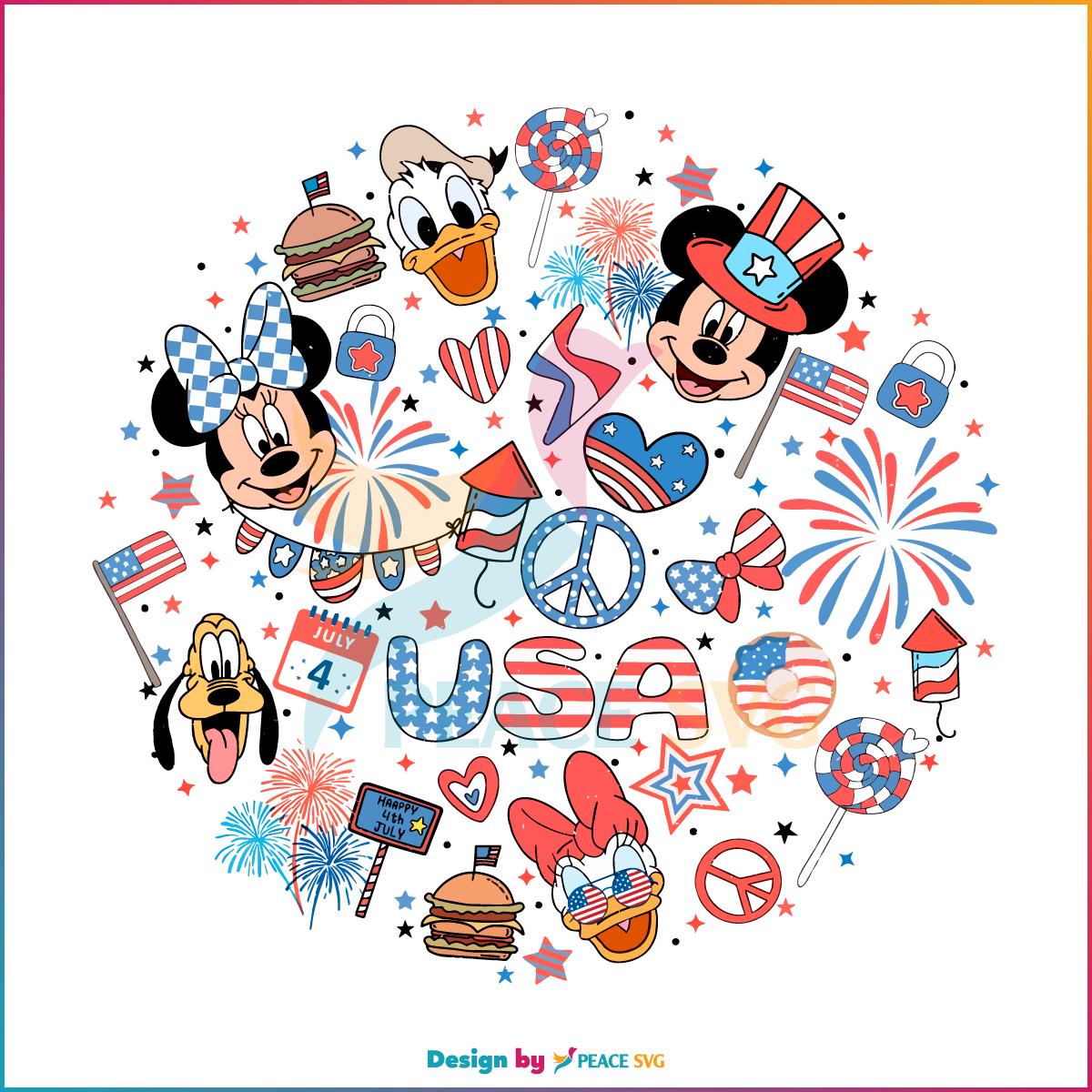 Happy 4th Of July Magical Disney Patriotic SVG