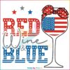 Red Wine And Blue 4th Of July Glasses Flag SVG