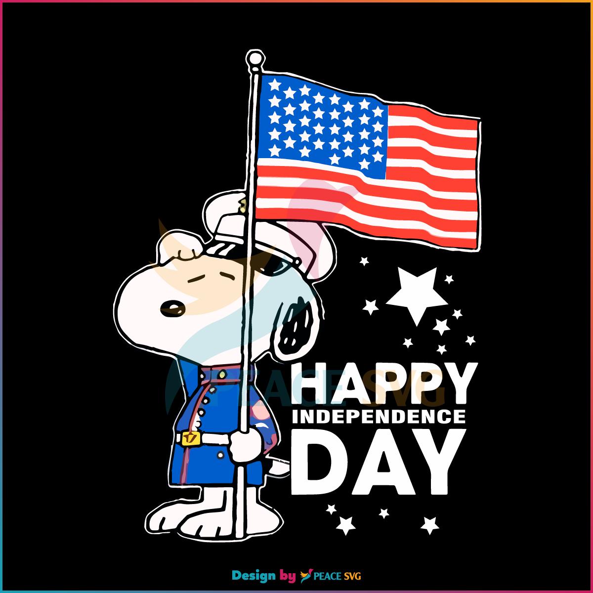 Police Snoopy American Flag Happy Independence Day SVG