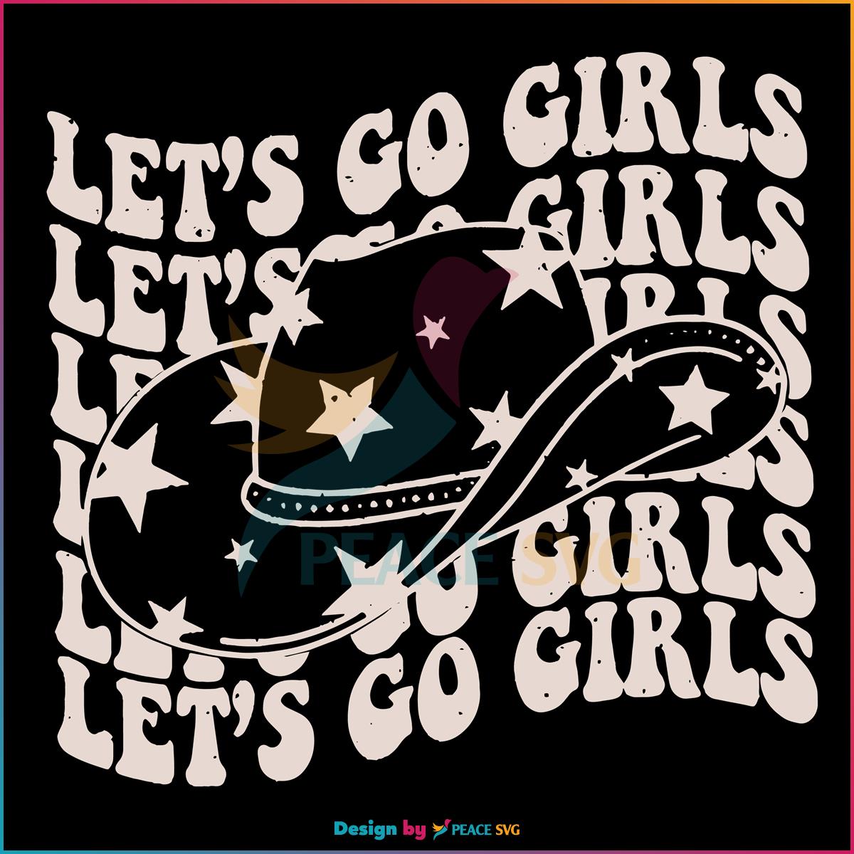 Retro Lets Go Girls Western Cowgirl SVG