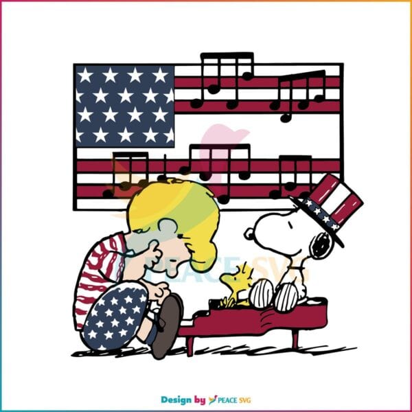 Patriotic Snoopy and Woodstock Independence Day SVG