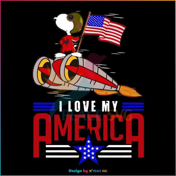 Independence Day Snoopy I Love My America Png