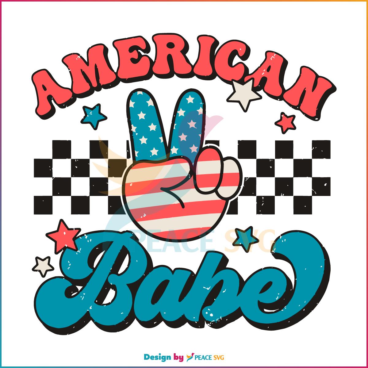 American Babe SVG America Peace 4th of July SVG