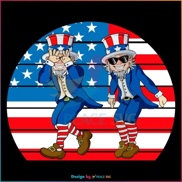 Retro Uncle Sam Griddy Dance Funny 4th Of July SVG