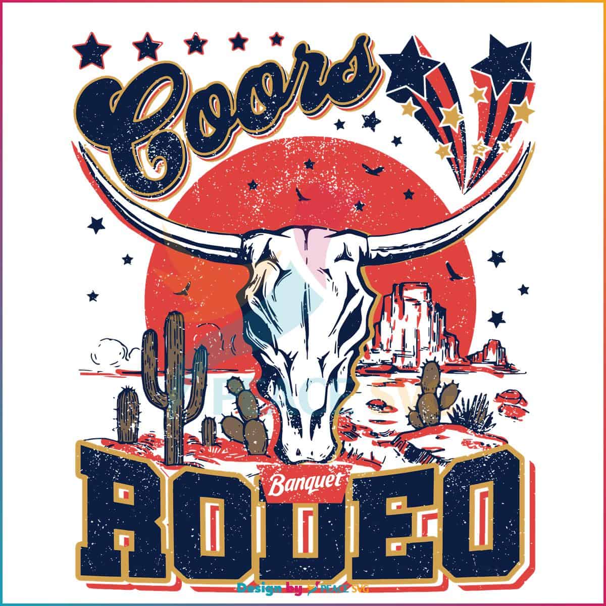 Retro Western Bull Skull American Rodeo SVG Cutting Digital File » PeaceSVG