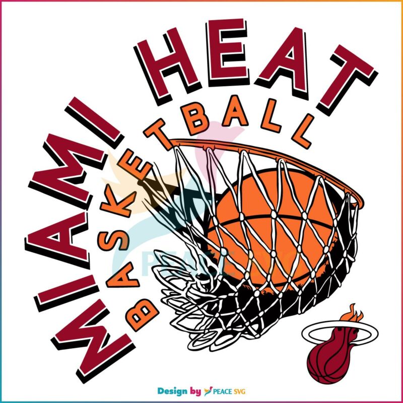 Miami Heat White Hot Basketball SVG