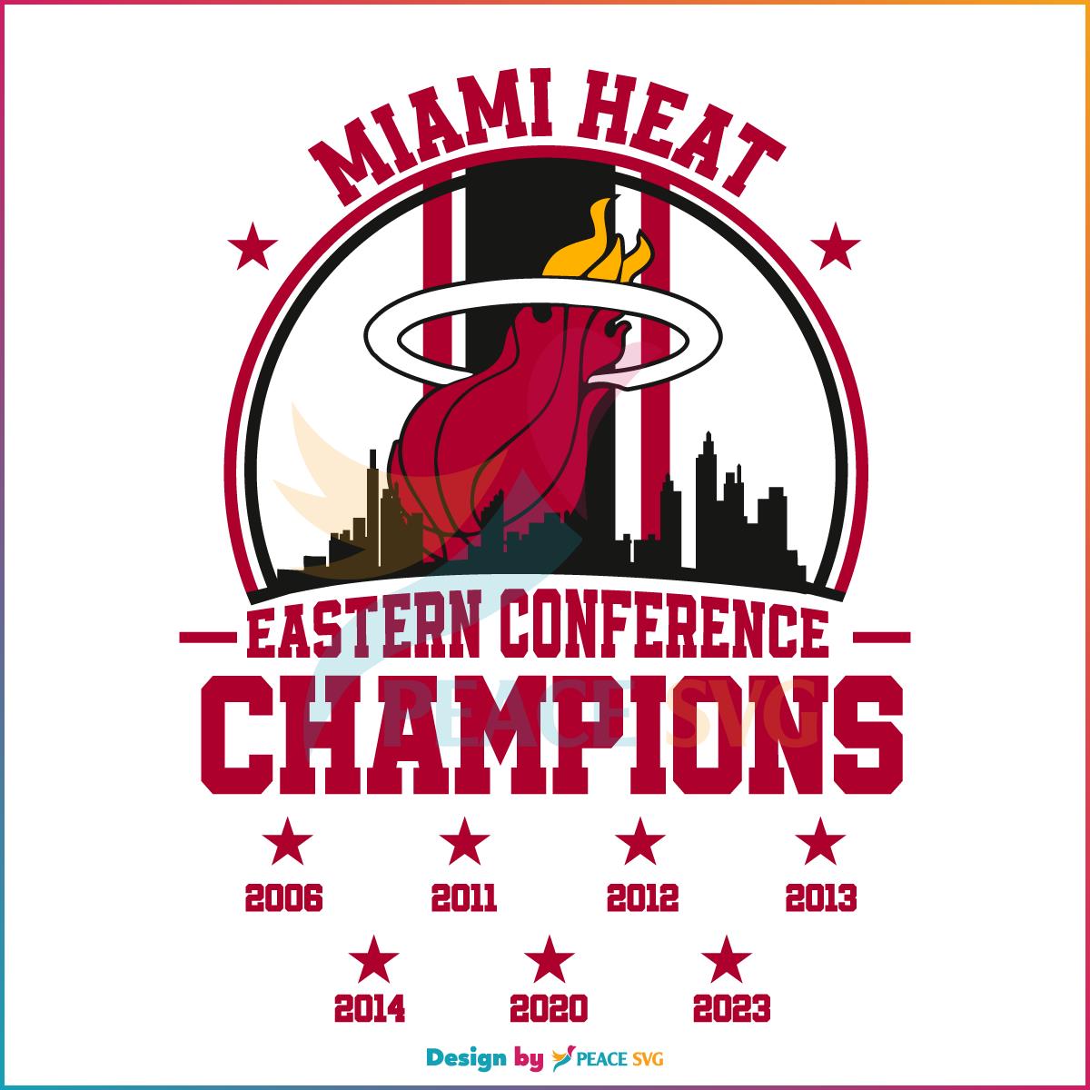 Miami Heat City Skyline 2006 2023 Eastern Conference Champions SVG