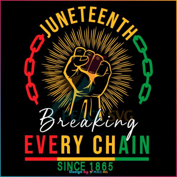 Juneteenth Breaking Every Chain Since 1865 Svg