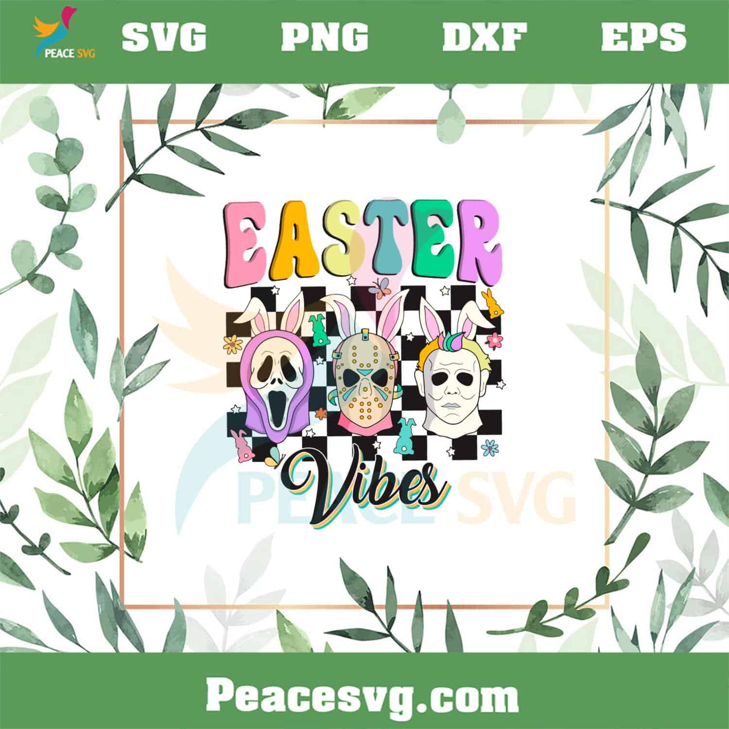 Easter Vibes Serial Killer Comfort Colors SVG Cute Retro Serial Killer Easter SVG
