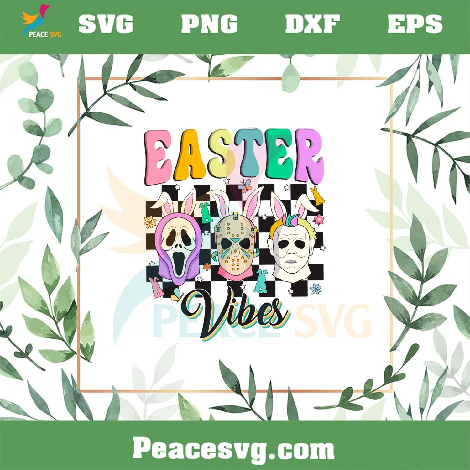 Easter Vibes Serial Killer Comfort Colors SVG Cute Retro Serial Killer Easter SVG