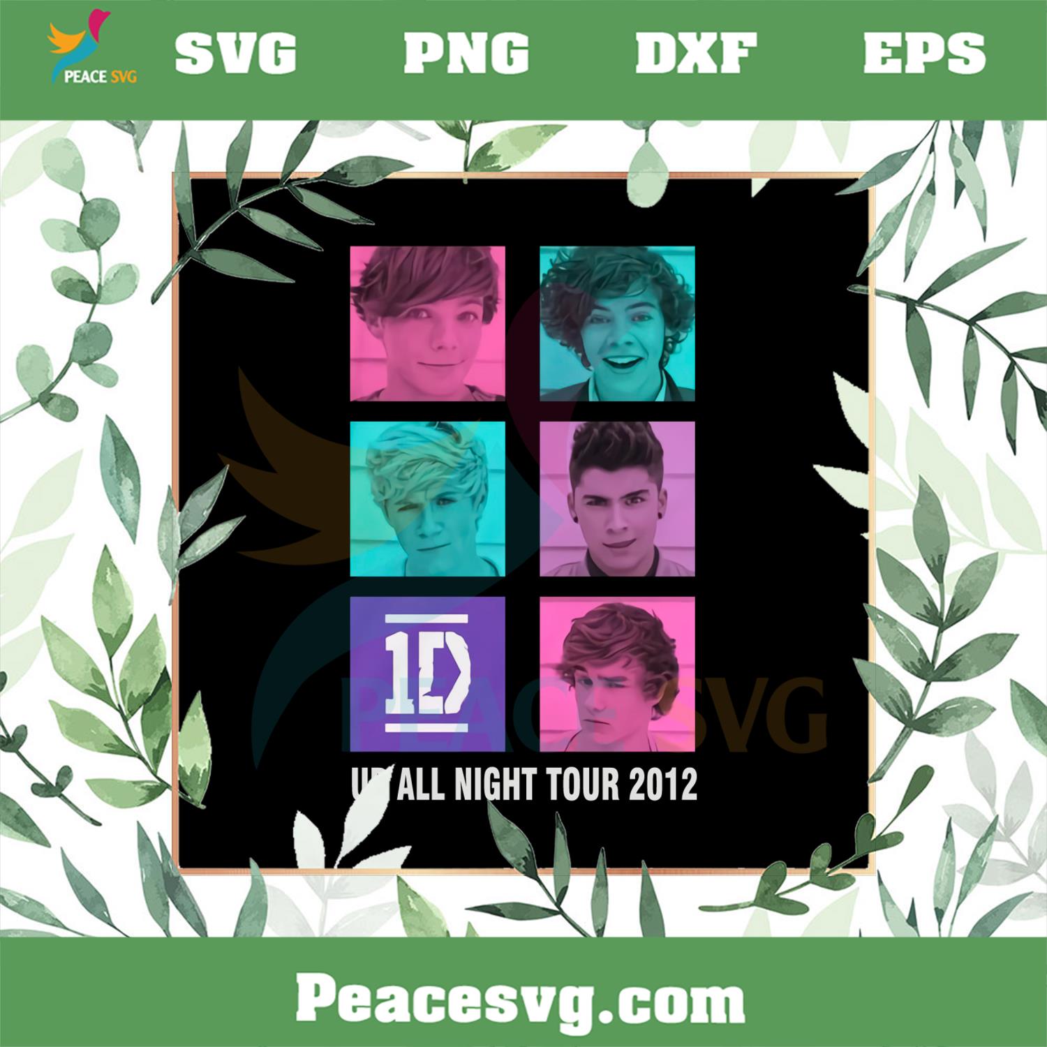 Up All Night Tour Png One Direction PNG Sublimation Designs