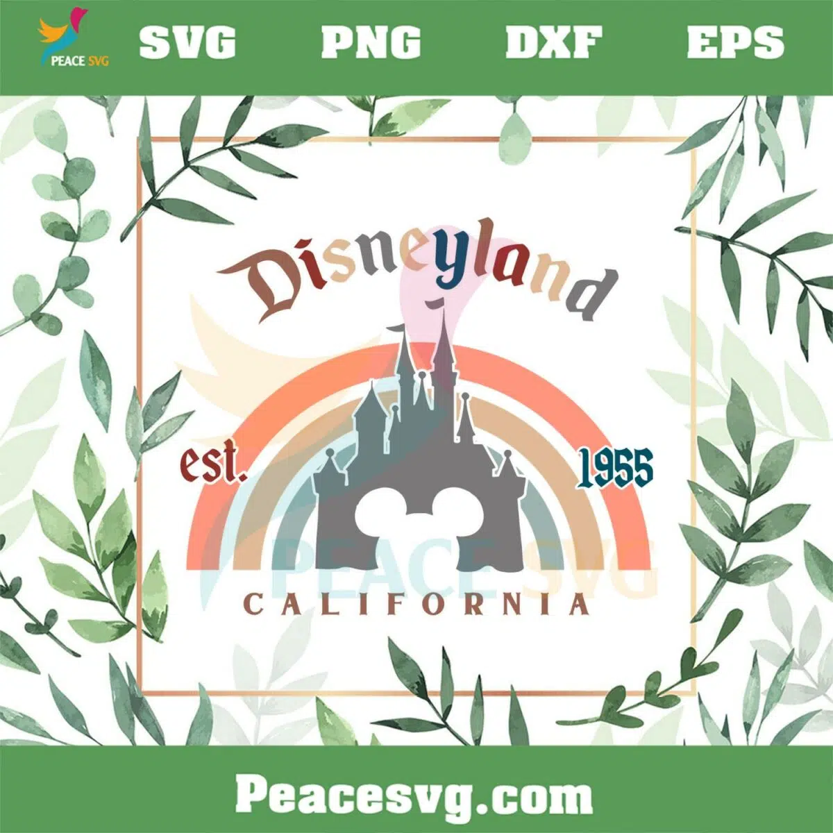 Disneyland Castle Vintage Est 1955 Svg Graphic Designs Files