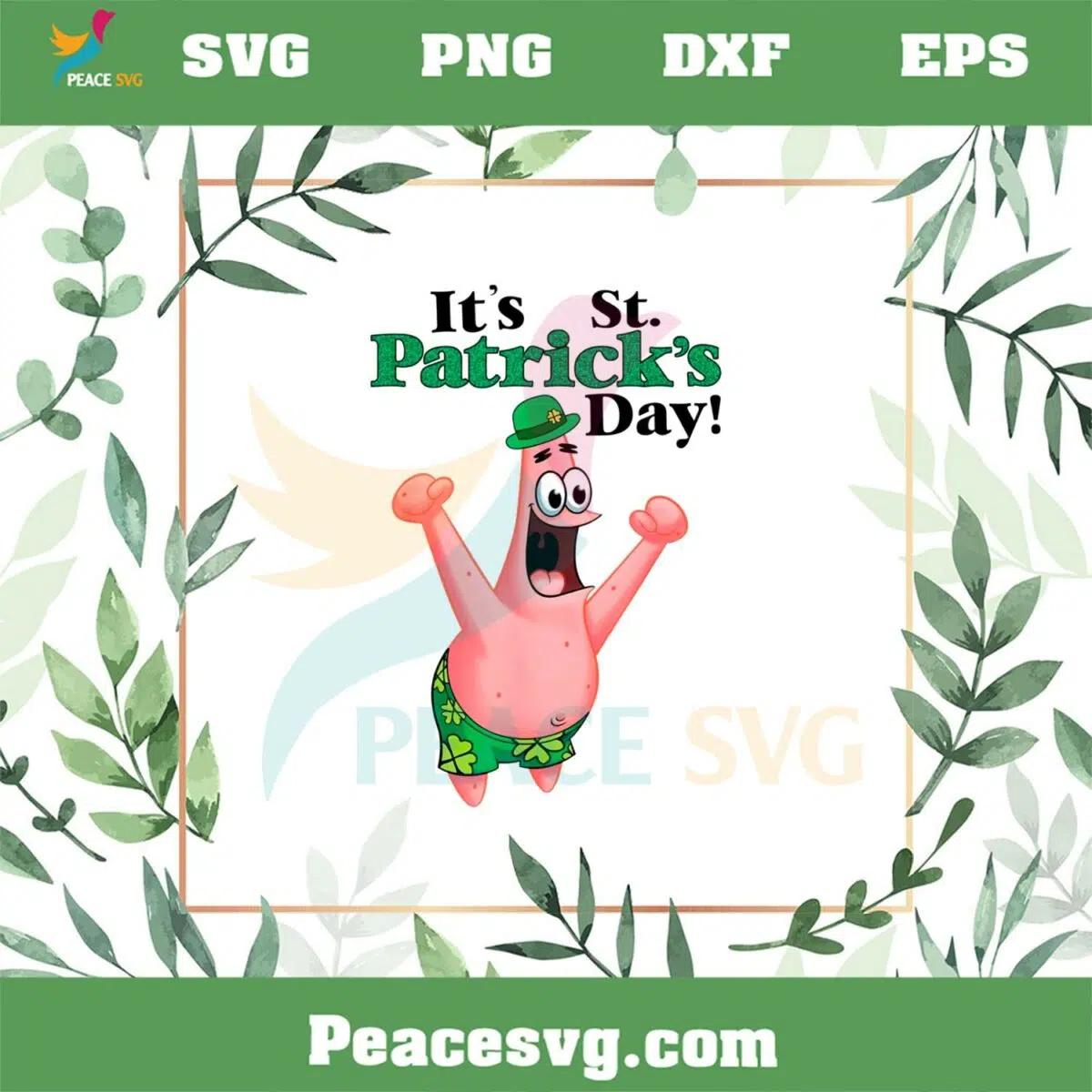 It’s Saint Patrick’s Day Funny Patrick Star PNG Sublimation Designs