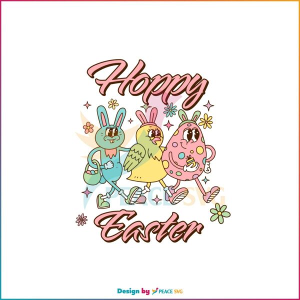 Hoppy Easter Retro Easter Squad SVG Graphic Designs Files