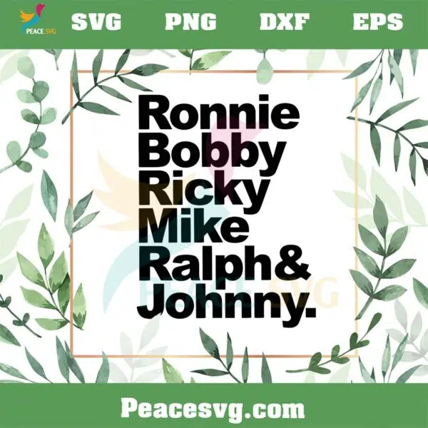 New Edition Band Ronnie Bobby Ricky Mike Ralph And Johnny SVG Cutting Files