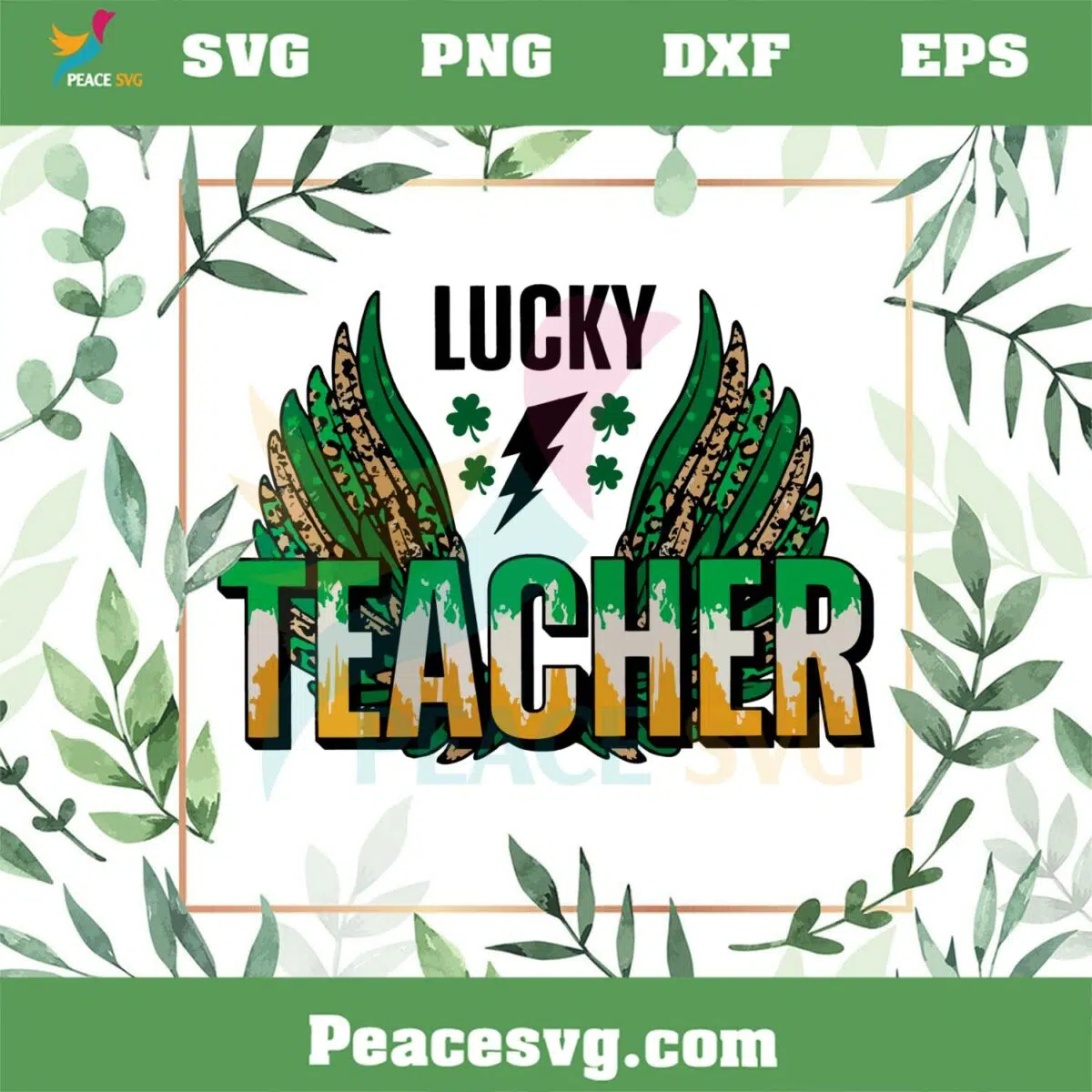 Lucky Teacher Leopard Wing SVG Graphic Designs Files