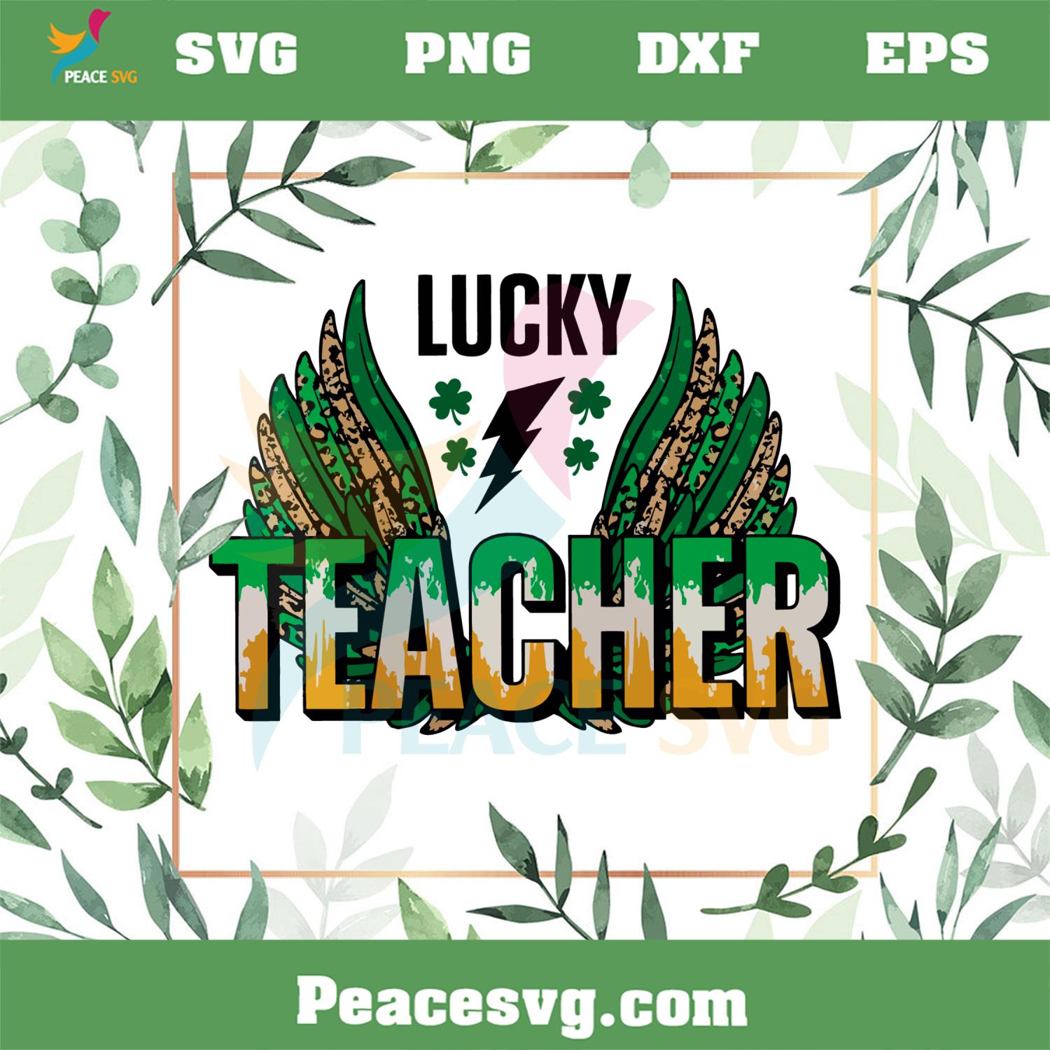 Lucky Teacher Leopard Wing SVG Graphic Designs Files