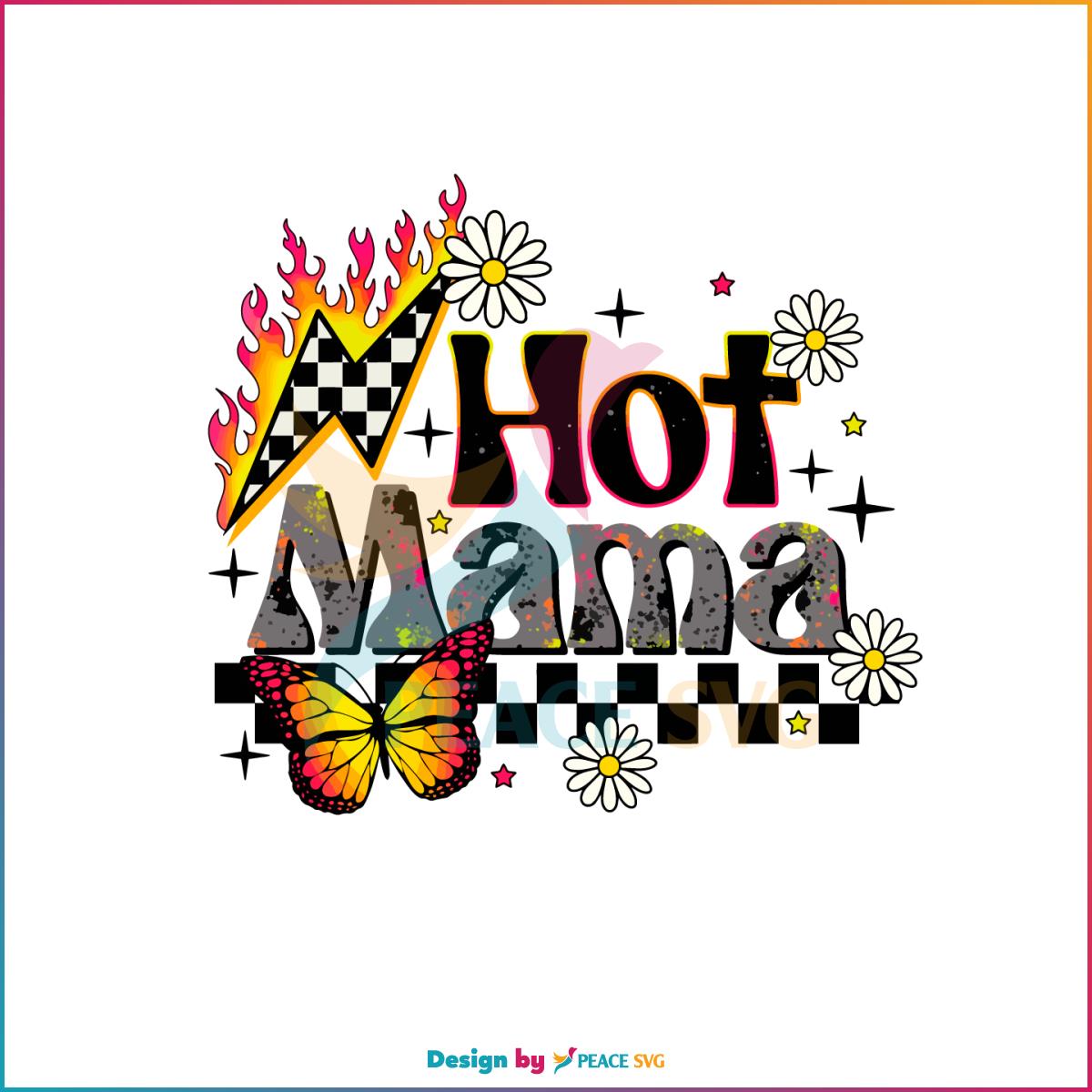 Retro Hot Mama Lightning Bolt Png Sublimation Designs